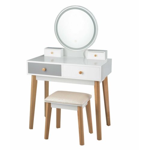 Wholesale Bedroom Wooden Dressing Table With Led Mirror