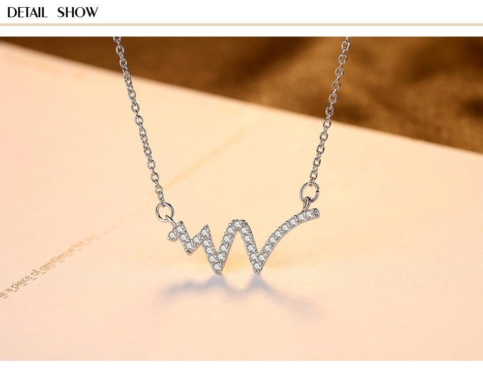 New Fashion Women Super Flash CZ Diamond 925 Sterling Silver Necklace