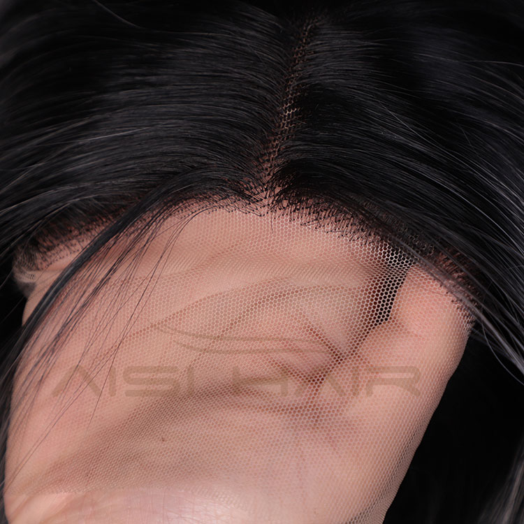 Aisi Hair Cosplay Synthetic Ombre Gray Dark Root Wig Long Wavy Swiss Lace Wig Body Wave Lace Frontal Hair Wigs For Black Women