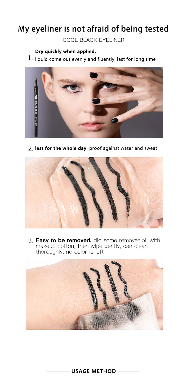 Cruelty Free Liquid Pencil Waterproof Longlasting Eyeliner