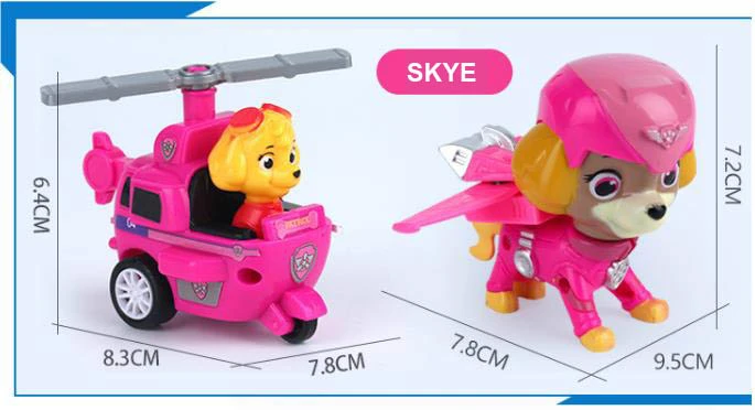 Cutie Cartoon Puppy Patrol Rescue Racers Car Plastic Kids Toy Car