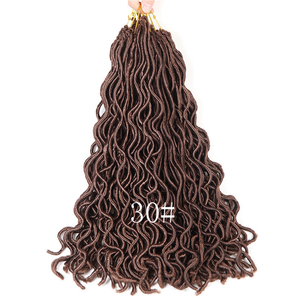 Hot sell 18inch 24 stands wholesale wavy  crochet braids Goddess faux locs braids curly faux locs crochet faux locs