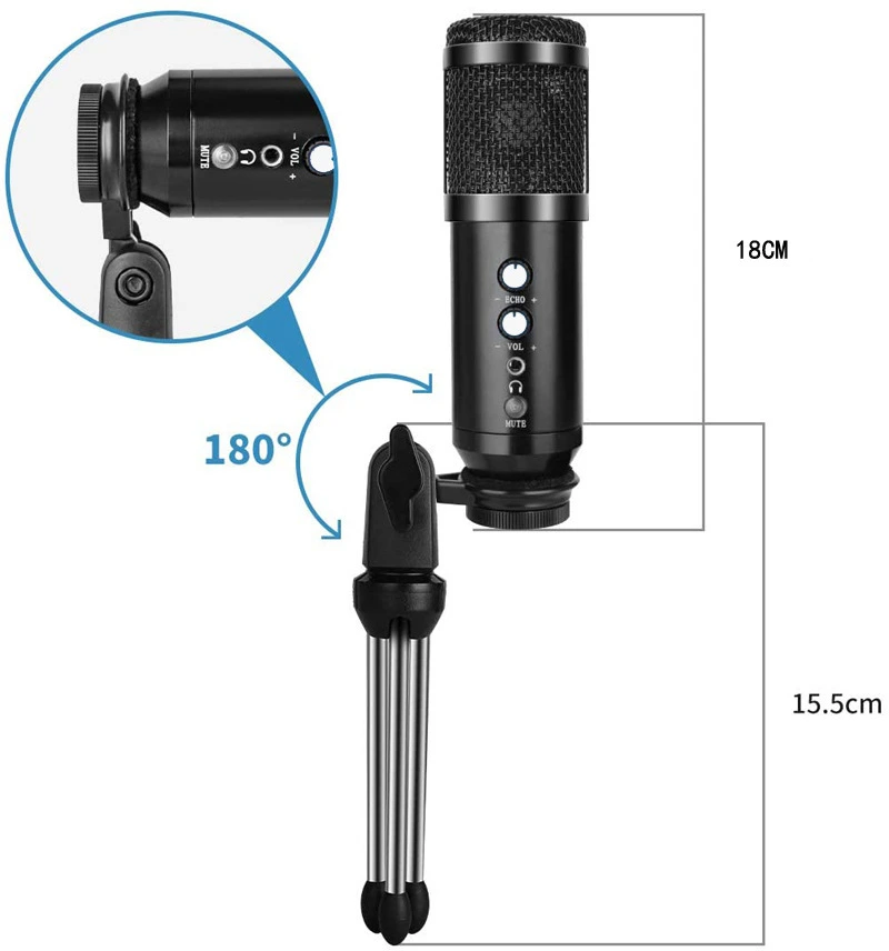 Computer Game Karaoke Recording USB Capacitive Microphone