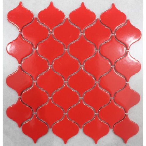 Mosaïque de couleur rouge lanterne en porcelaine