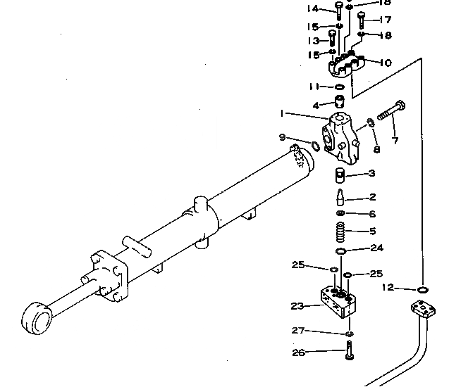 KOMATSU D155A-1 CYLINDER ASS'Y L.H. 175-63-13300