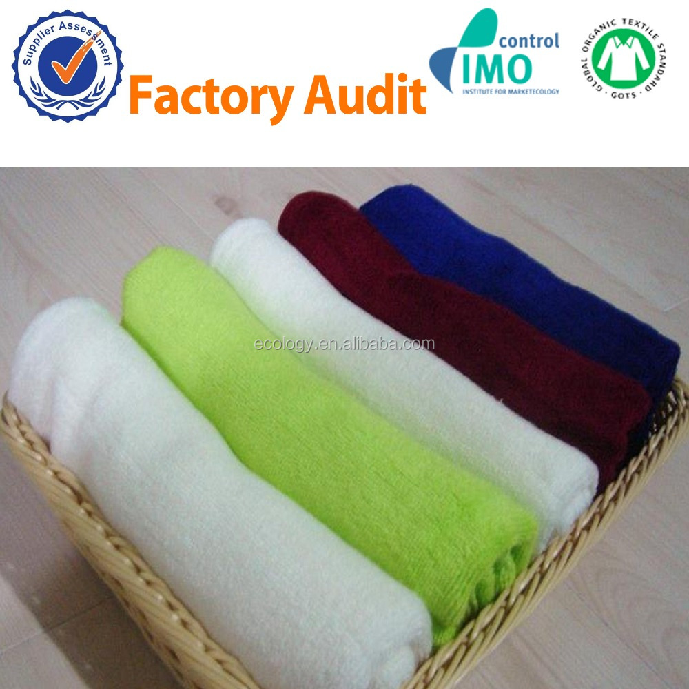 wholesale Solid Color Green hand Bamboo Fabric Kids towel