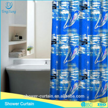 heavy shower curtains printing dolphins blue