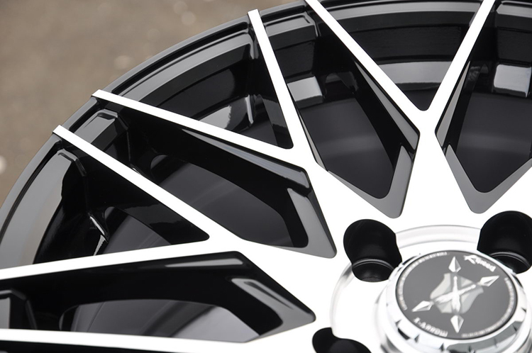 Professional factory sale 15 16 inch 5 holes alloy wheels custom design with black body