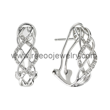 Rhodium Plating Stering Silver Earrings Jewelry (E097)