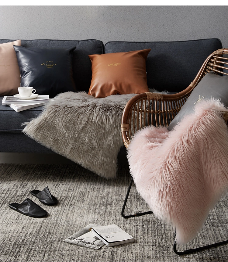 Modern Polyester Shaggy Faux Fur Rug