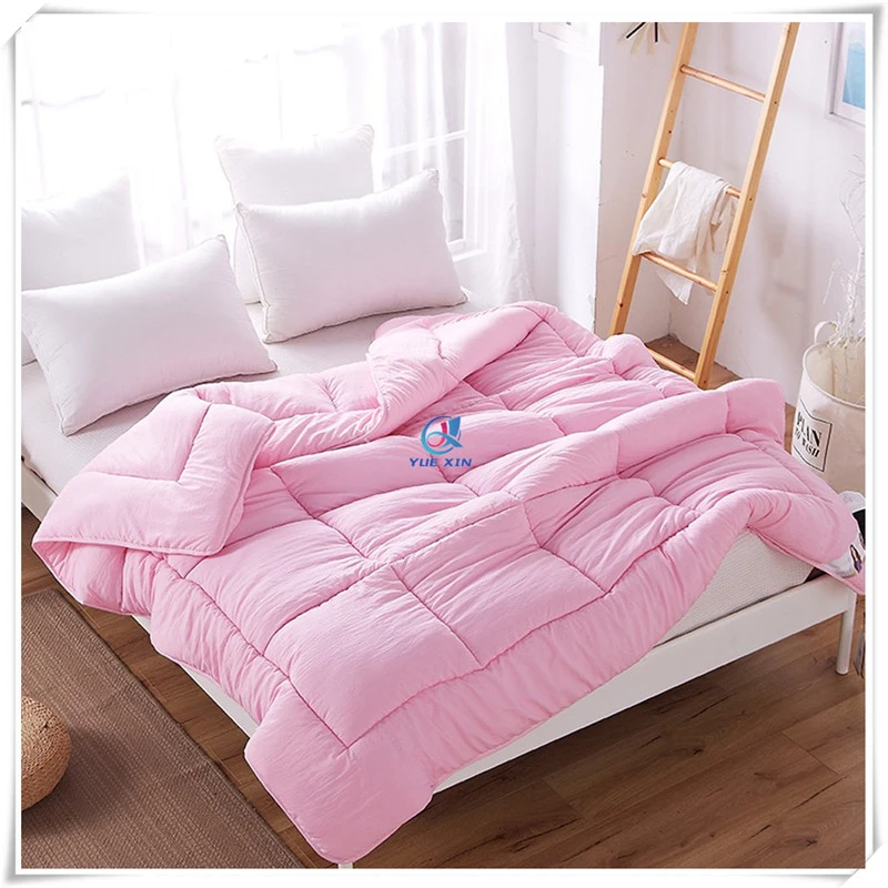 Pink Warm Plush Microfiber Fill Comforter Insert for Winter Use