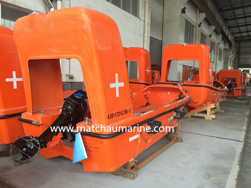 4.3m FRP Rescue Motor Boat and Signal Arm Type Davit