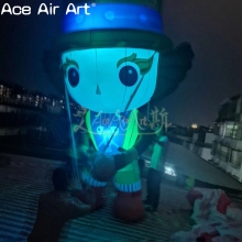 4-Meter Inflatable Magician Model with LED Lights and Built-In Fan for Promotional Events - Complete with Oxford Material Air Blower