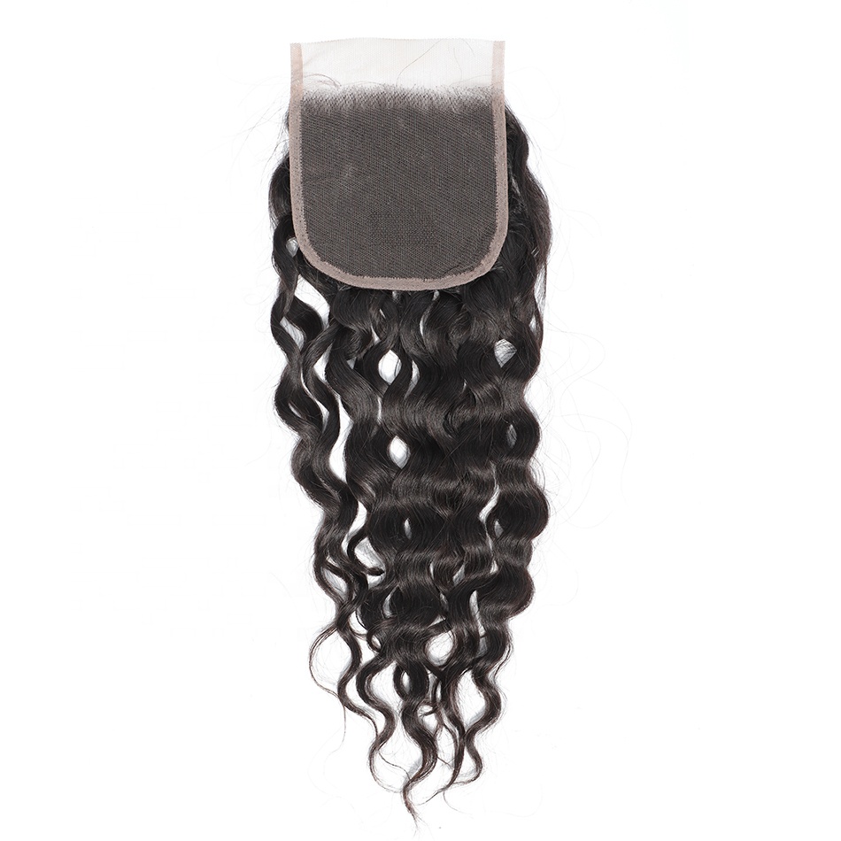 Brazilian Virgin Human Hair Closure Water Wave 4x4 Lace Closure
