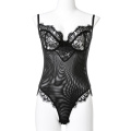 Customed Double Mesh hochwertige Wimpernspitze Bodysuit