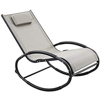 Breathable Fabric Zero Gravity Rocking Sun Lounger for Relaxation