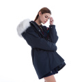 Mink inner fur collar pike coat