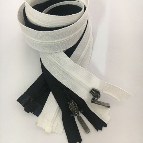 White or black nylon zippers for garment