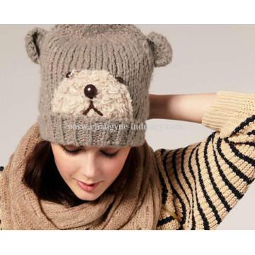 Venta caliente diseño tejido invierno gorro mujeres gorras sombreros