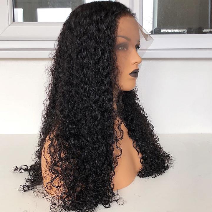 360 Frontal Closure Brazilian Remy Human Hair Deep Curly Weft Weave Preplucked 360 Lace Front Wigs