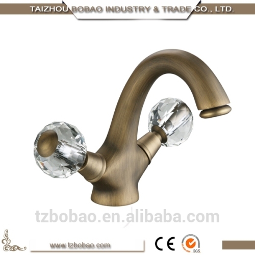 Antique Brass Bathroom Faucet Gold-plated Bathroom Faucet Gold Bathroom Faucet Crystal Handle Rose Gold Bathroom Basin Faucet