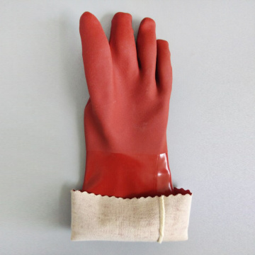 Dark red pvc sandy finish water proof gloves protective