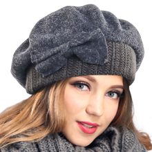 Ladies 100% Wool Knit Berets & Beanie Hats