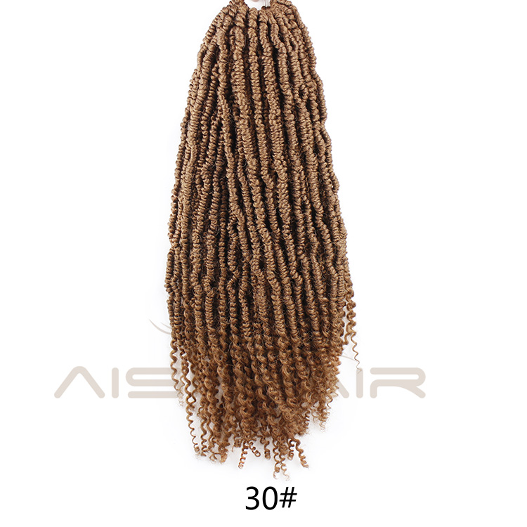 Aisi Hair 14 Inch 24 Strands Bomb Kinky Twist Crochet Hair Synthetic Fluffy Hair Extension Nubian Twist Braiding Hairpieces