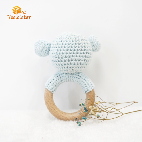 Jouets de bébé de dentition Koala en bois de hêtre au crochet