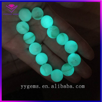 Glow Glass Stone 7mm Synthetic Jade Color Ball Beads