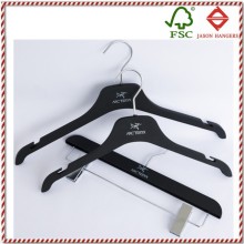 PL5001N personalized black rubber coated plastic hanger