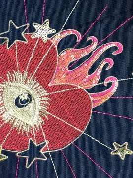 Latest clothing cut piece embroidery bead piece embroidery