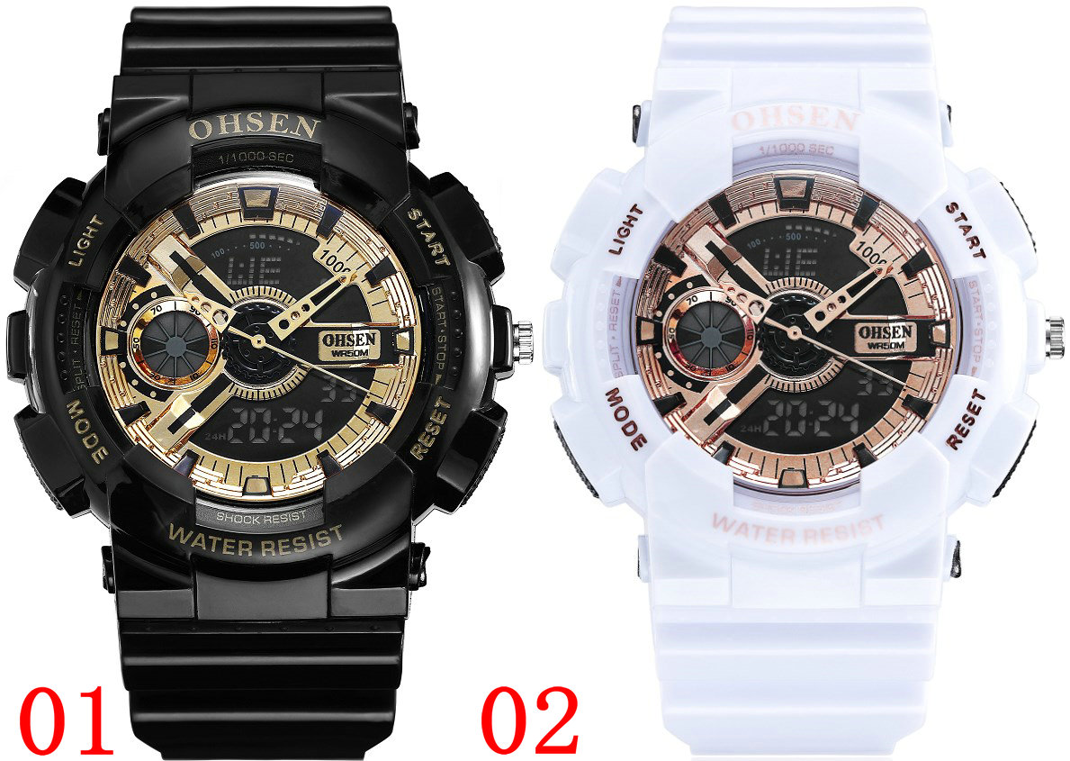 OHSEN AD1803 Men's Digital Quartz Movement Watch Fashion Colorful Plastic Analog watch