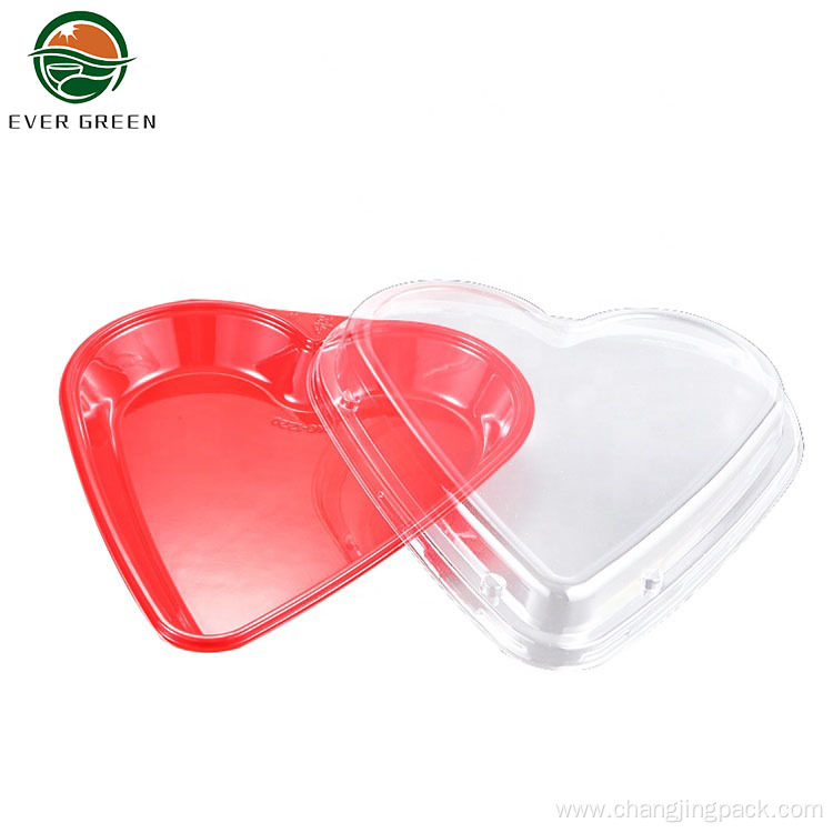 Disposable Plastic Blister Heart Shaped Sushi Food Tray
