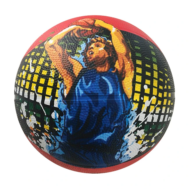 Complex Design Colorful Rubber Basketball