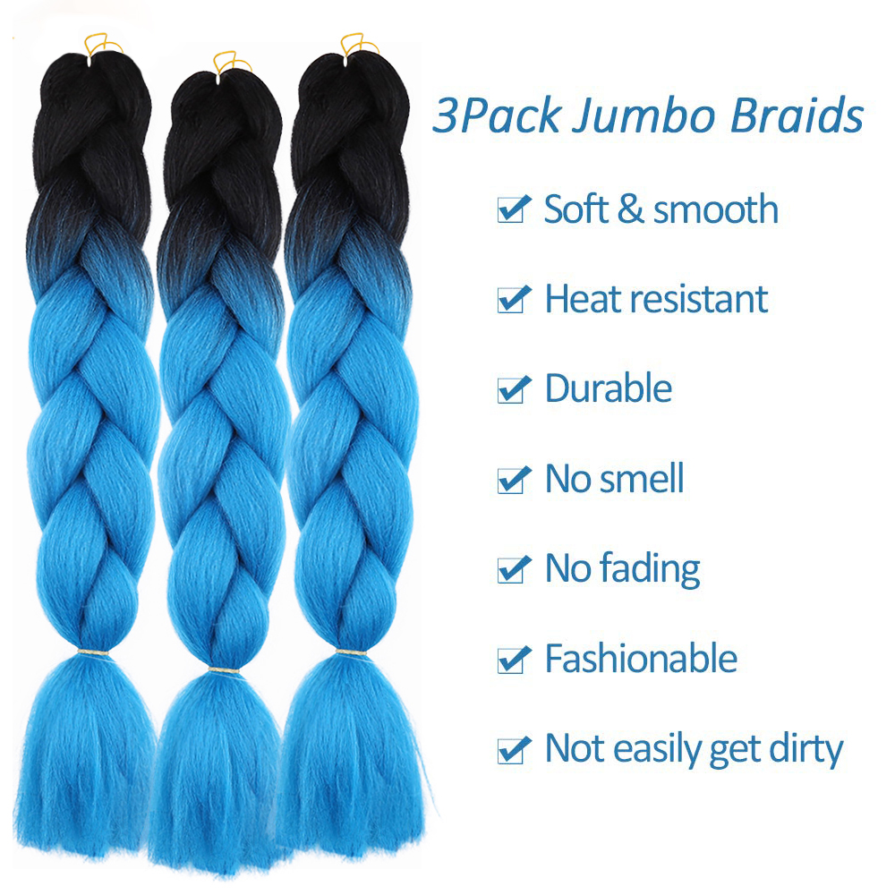 Free sample 24inch 100g braids for african attachments prestretched expression ombre braid jumbo synthetic braiding hair