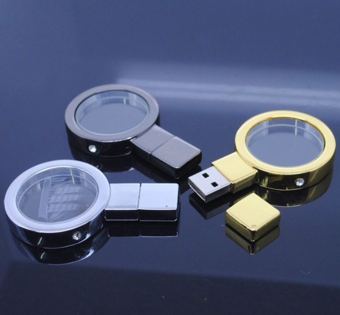 Heiße 2021New Design Runde Kristall USB -Flash -Laufwerk