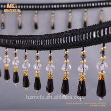 Trims For Curtain Accessories, Home Furnishing Wooden Beaded Decorative Fringe