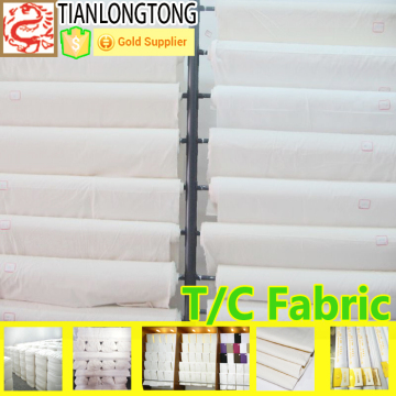 T/C 65/35 White Bleached poly cotton sheeting fabric