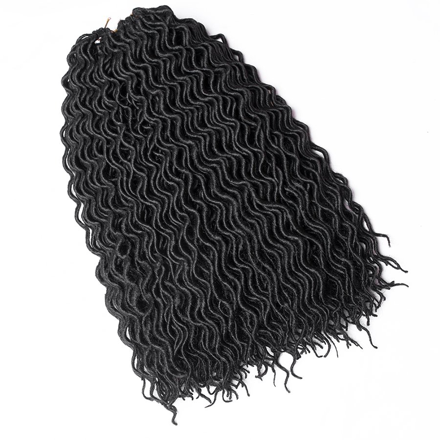 18 Inch 100% Synthetic Hair Extensions Goddess Wavy Curly Faux Crochet Locs