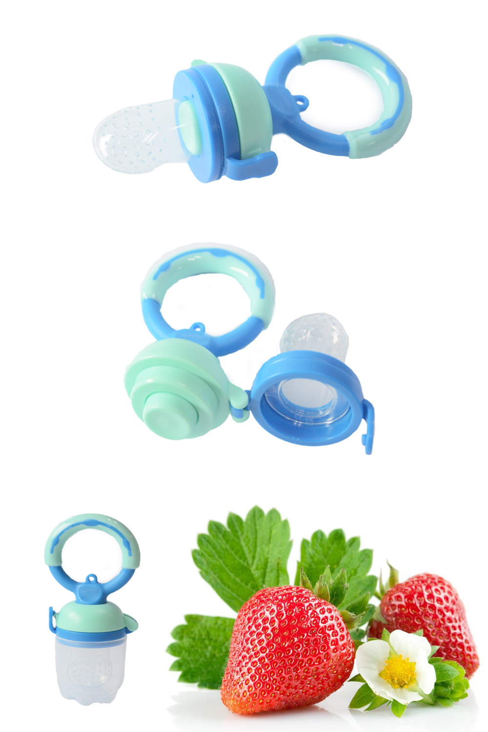 Round handle baby fruit feeding pacifier