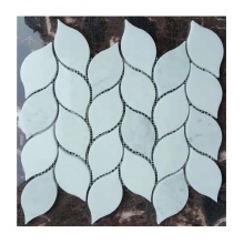 White Marble Leaf Mosaic Backgrounds