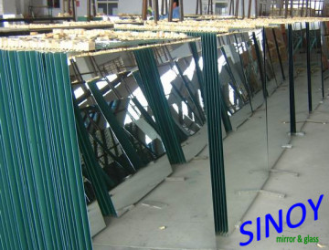 Shandong Qingdao 2mm to 6mm large sheet aluminium mirror glass / aluminized looking glass, aluminium mirror supplier