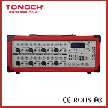 8 Channel Power Box DJ Mixer