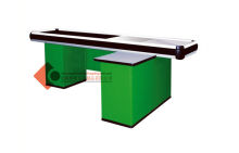 Supermarket Cashier Retail Store Checkout Counters Green With Belt