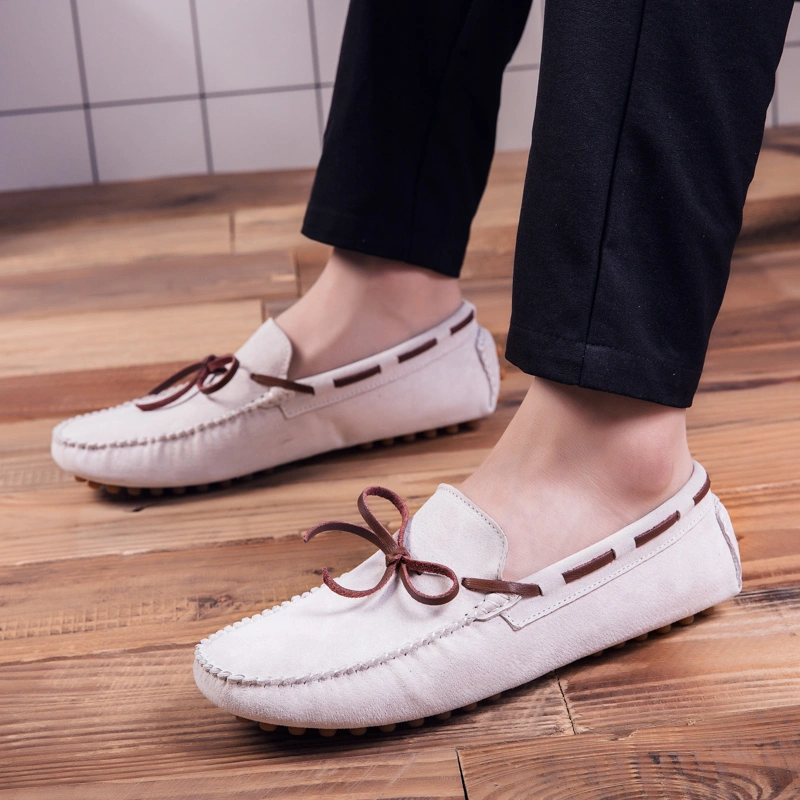 Factory Wholesale High Quality Casual Leather Driving Flat Loafer Shoes for Men