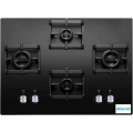 Elica Black Glass Finish 4 Burner Gas Hob