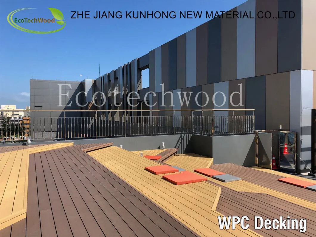 High Strength & Low Expansion Solid WPC Decking with Grey Color