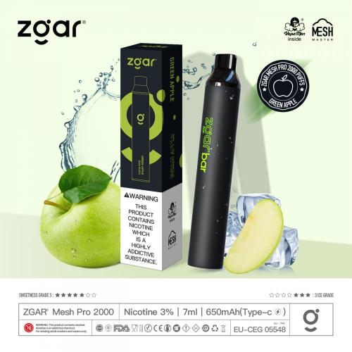 Bonnes ventes jetables vape Zgar Max 2000 Puffs