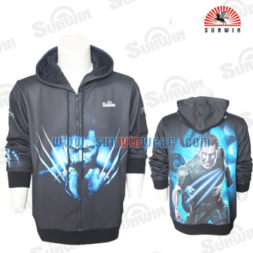 2017 Custom design 380gsm polyester hoodies zip hoddies